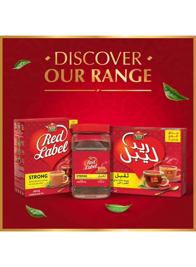 Red Label عبوة قوية تحتوي على 100 كيس شاي أسود - Image 4